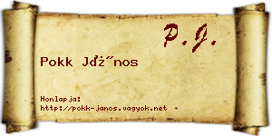 Pokk János névjegykártya
